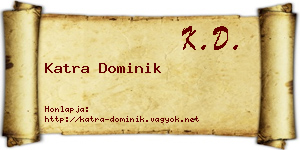 Katra Dominik névjegykártya